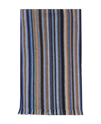 Sjaal wol gebreid 180x26 | Blauw