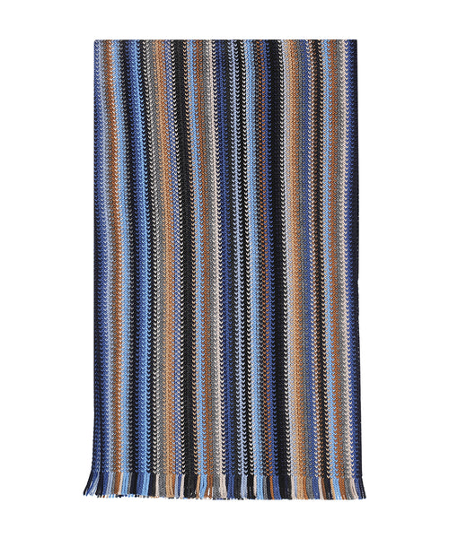 Sjaal wol gebreid 180x26 | Blauw