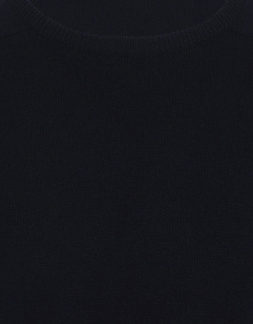 William Lockie Rundhalspullover aus Lammwolle | Marineblau