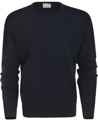 William Lockie Ronde Hals Lamswol Pullover | Oxford Blue