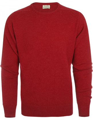 William Lockie Ronde Hals Lamswol Pullover | Poppy Melange William Lockie Ronde Hals Lamswol Pullover | Poppy Melange