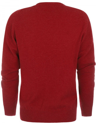 William Lockie Ronde Hals Lamswol Pullover | Poppy Melange William Lockie Ronde Hals Lamswol Pullover | Poppy Melange