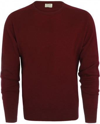 William Lockie Ronde Hals Lamswol Pullover | Bordeaux