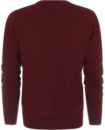 William Lockie Ronde Hals Lamswol Pullover | Bordeaux