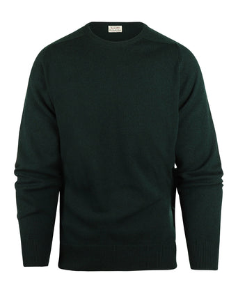 William Lockie Ronde Hals Lamswol Pullover | Tartan Green