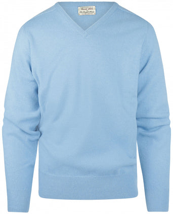William Lockie Lammwollpullover mit V-Ausschnitt | BlueSky