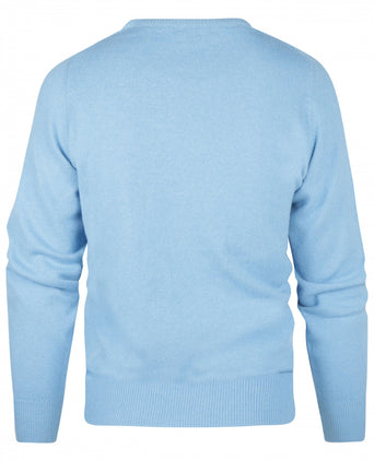 William Lockie Lammwollpullover mit V-Ausschnitt | BlueSky