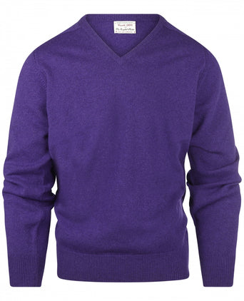 William Lockie V-Ausschnitt-Pullover aus Lammwolle | Jacaranda