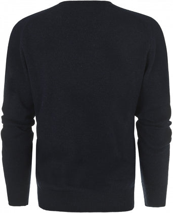 William Lockie Pullover Lamswol V-hals | Oxford Blue