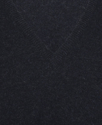 William Lockie V-hals Lamswol Pullover | Oxford Blue