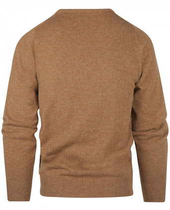William Lockie V-hals Lamswol Pullover | Driftwood
