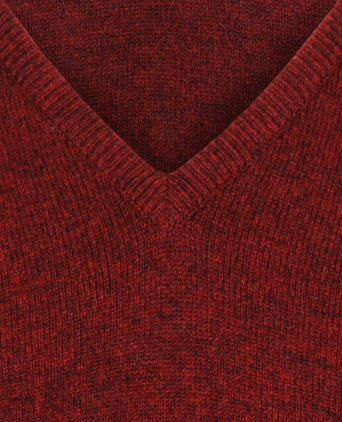 William Lockie V-hals Lamswol Pullover | Red Velvet