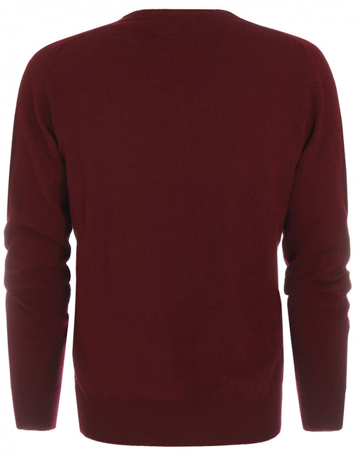 William Lockie V-hals Lamswol Pullover | Bordeaux