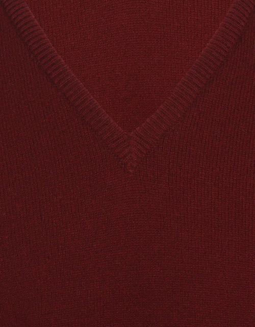 William Lockie V-hals Lamswol Pullover | Bordeaux