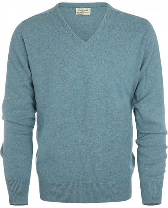 William Lockie V-Ausschnitt-Pullover aus Lammwolle | Lovat