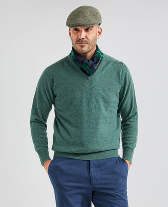 William Lockie V-hals Lamswol Pullover | Moorland