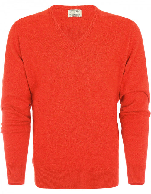 William Lockie Pullover aus Lammwolle mit V-Ausschnitt | Inferno
