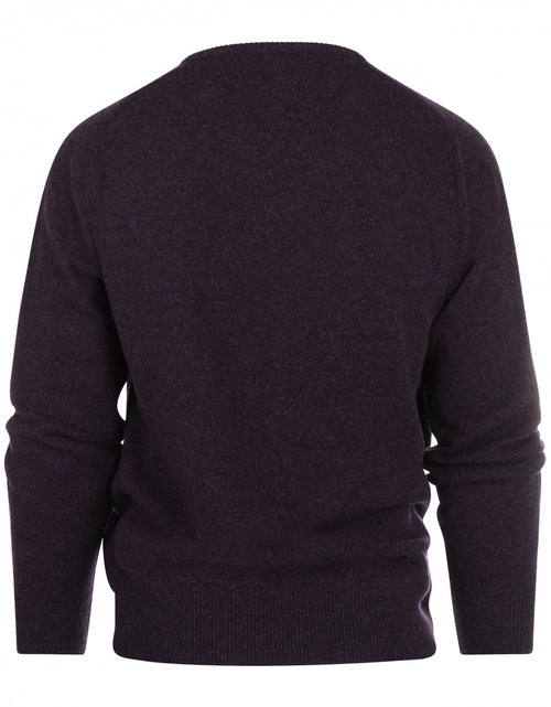 William Lockie V-Ausschnitt-Pullover aus Lammwolle | Holunderbeere