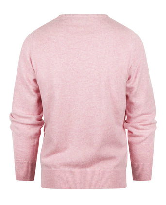 William Lockie V-hals Lamswol Pullover | Roze