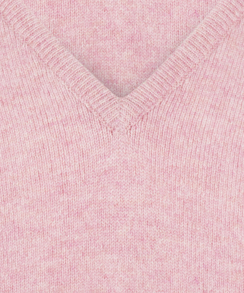 William Lockie V-hals Lamswol Pullover | Roze