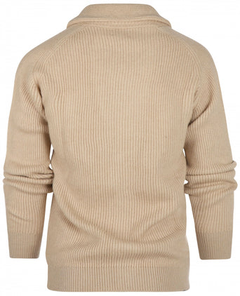 Knoop vest kameelhaar sjaalkraag | Blonde