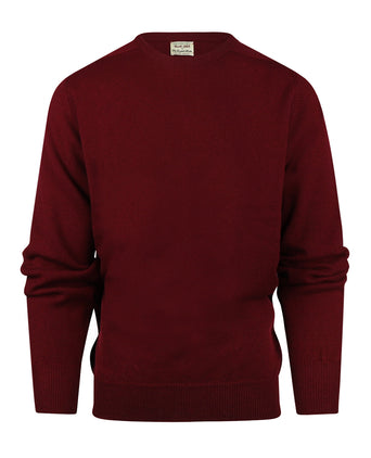 Pullover Lamswol ronde hals dutch fit | Bordeaux