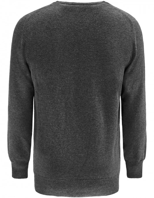 Pullover Lambswool dutch fit v-neck | Charcoal