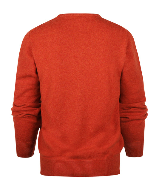 Pullover Lambswool dutch fit v-neck | Brown