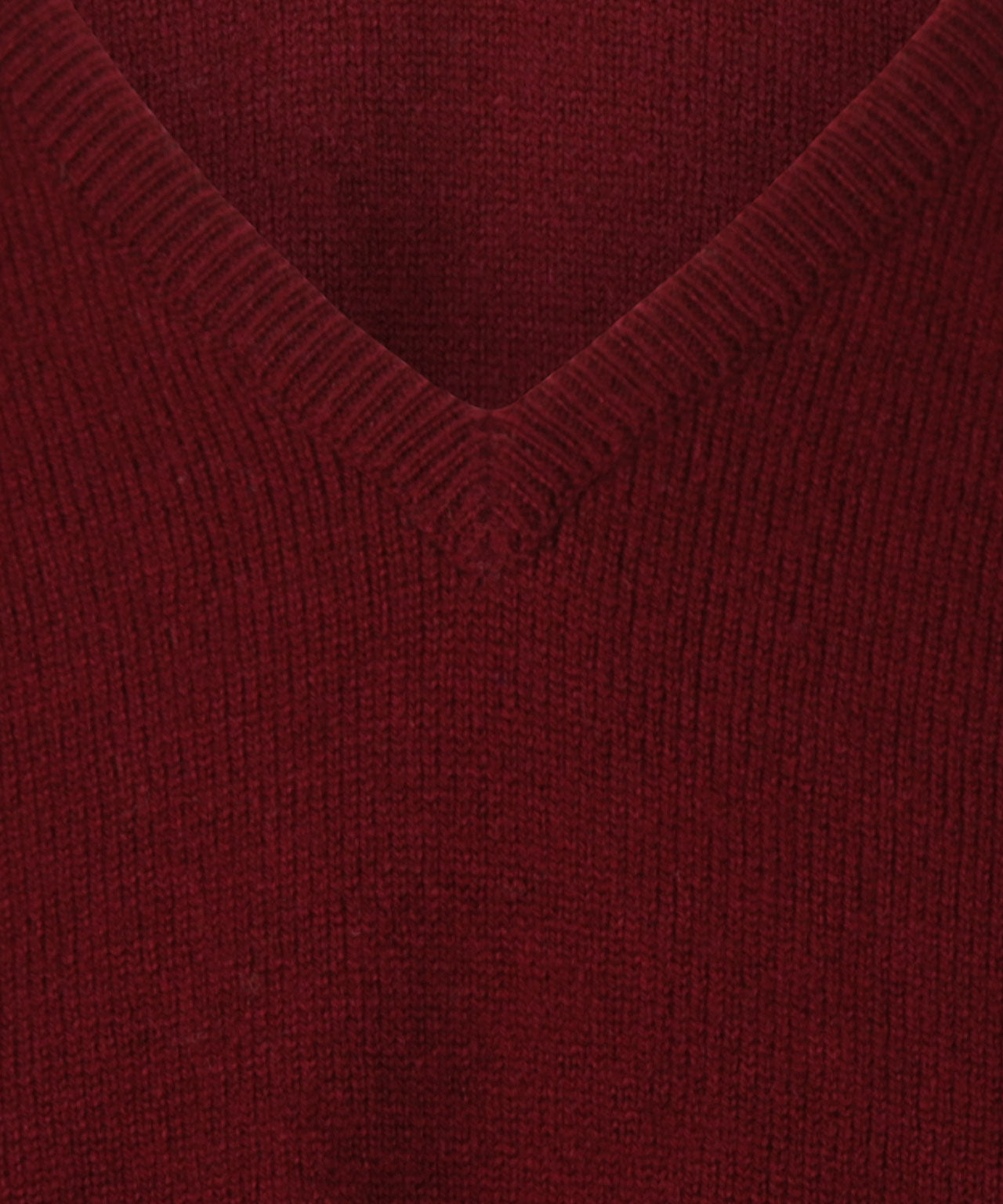 Lamswollen V-Hals Pullover Dutch Fit | Bordeaux