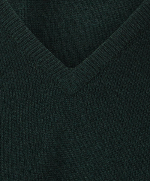 Pullover Lamswol dutch fit v-hals | Tartan Green