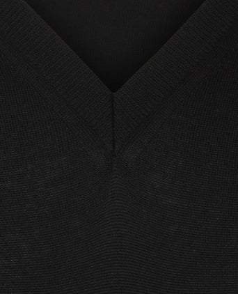Merinowollpullover mit V-Ausschnitt | Schwarz