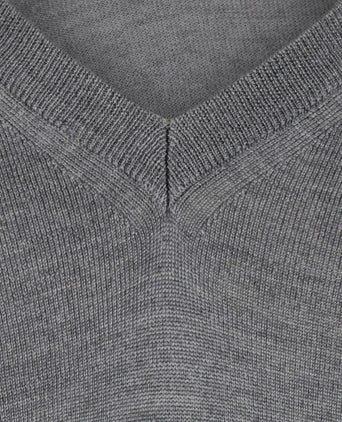 Pullover merino wol v-hals | Grijs