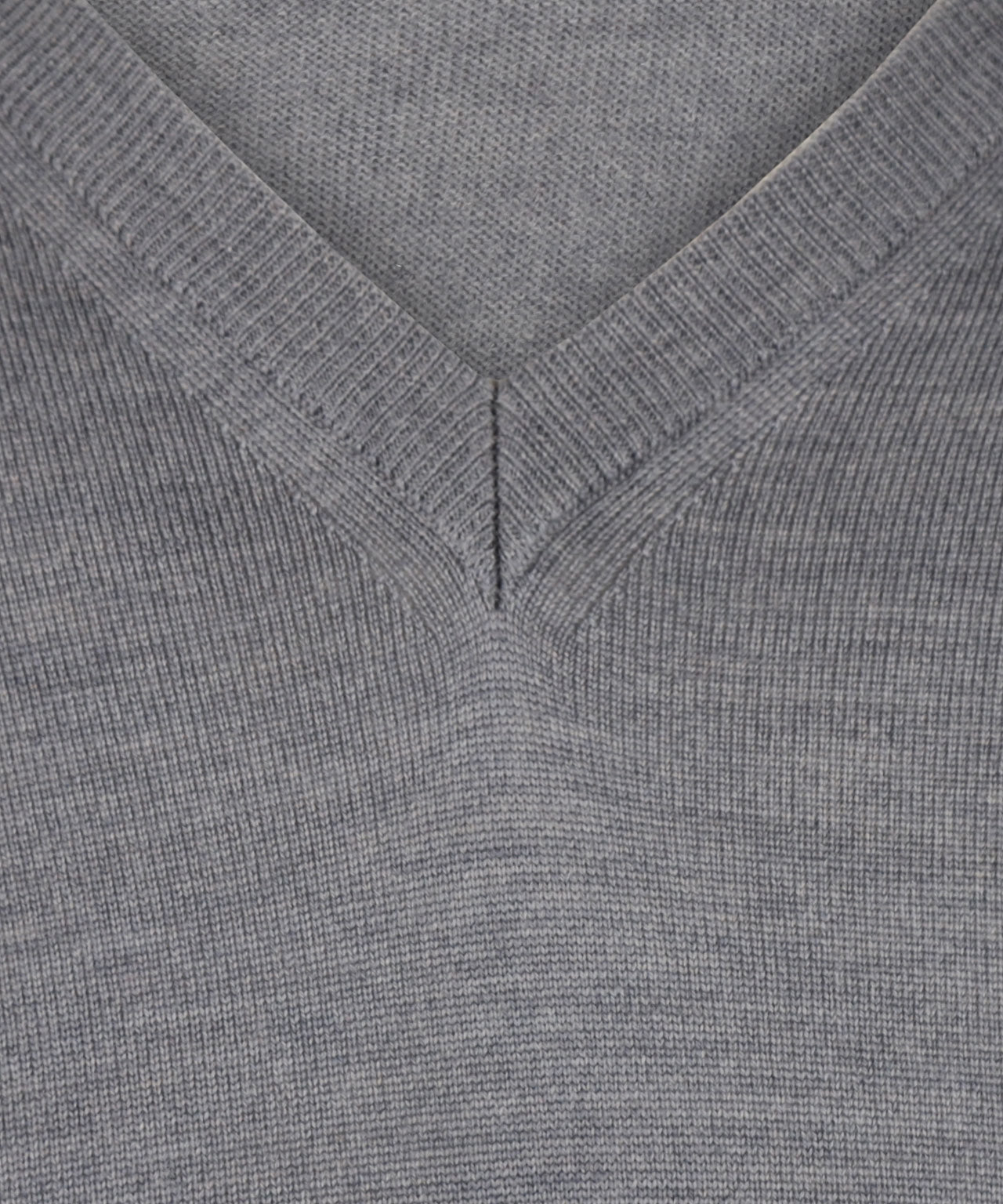 Merino V-Hals Pullover | Midden Grijs