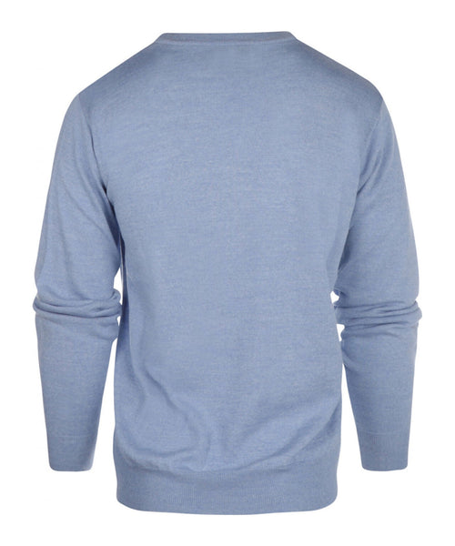 Pullover merino wol v-hals | Licht Blauw