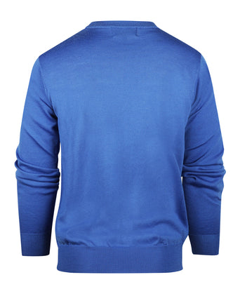 Merinowollpullover mit V-Ausschnitt | Blau
