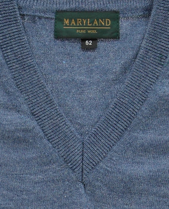 Pullover merino wol v-hals | Bleu Mix