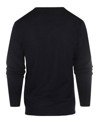 Pullover merino wol v-hals | Navy