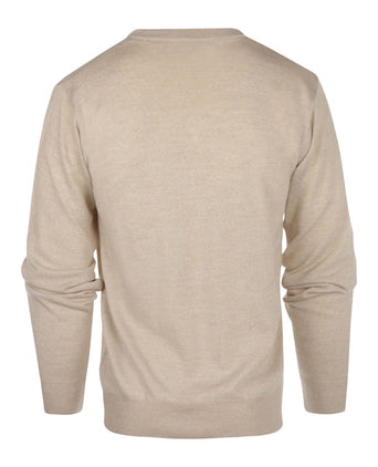 Pullover aus Merinowolle mit V-Ausschnitt | Beige