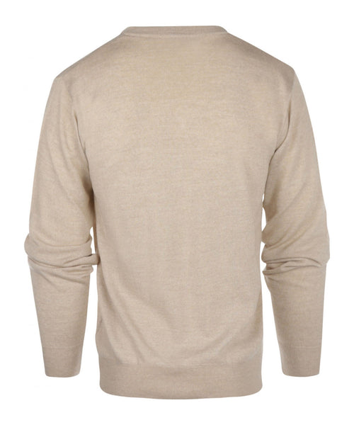 Pullover merino wol v-hals | Beige