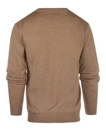 Pullover merino wol v-hals | Camel
