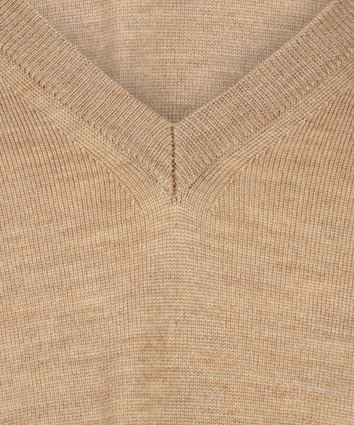 Merinowollpullover mit V-Ausschnitt | Braun