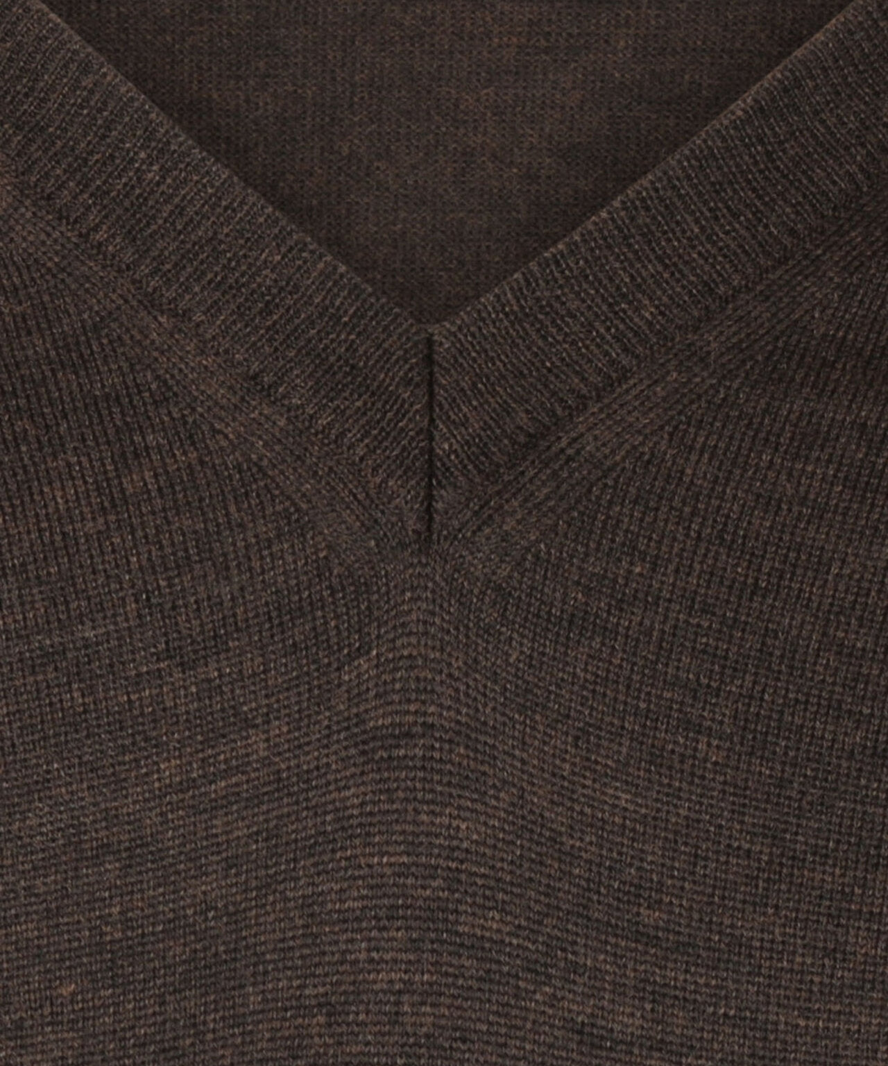 Merino V-Hals Pullover | Donker Bruin