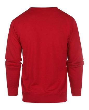 Pullover merino wol v-hals | Rood