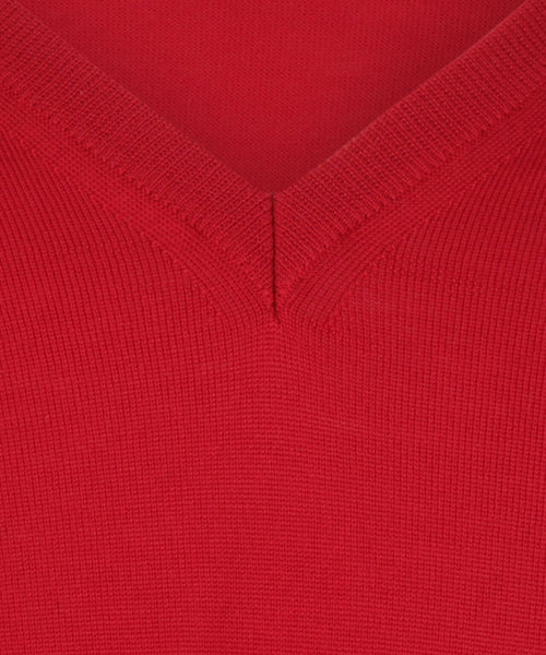 Pullover merino wol v-hals | Rood