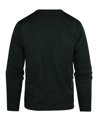 Pullover merino wol v-hals | Groen