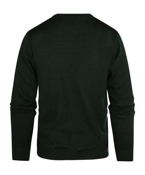 Pullover merino wol v-hals | Groen