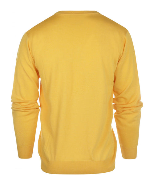 Pullover merino wol v-hals | Geel