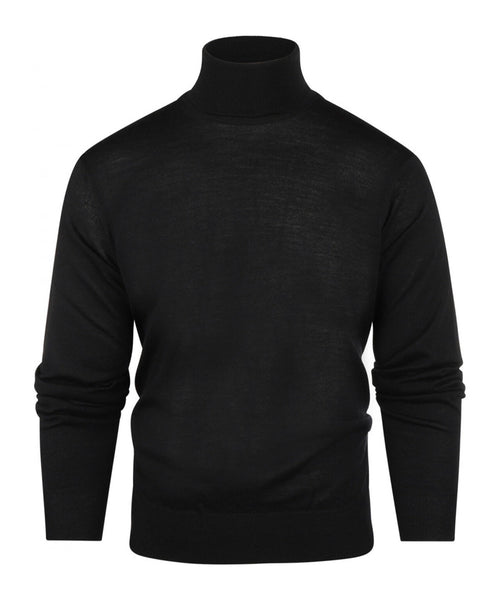 Rollkragenpullover aus Merinowolle | Schwarz