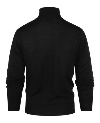 Rollkragenpullover aus Merinowolle | Schwarz