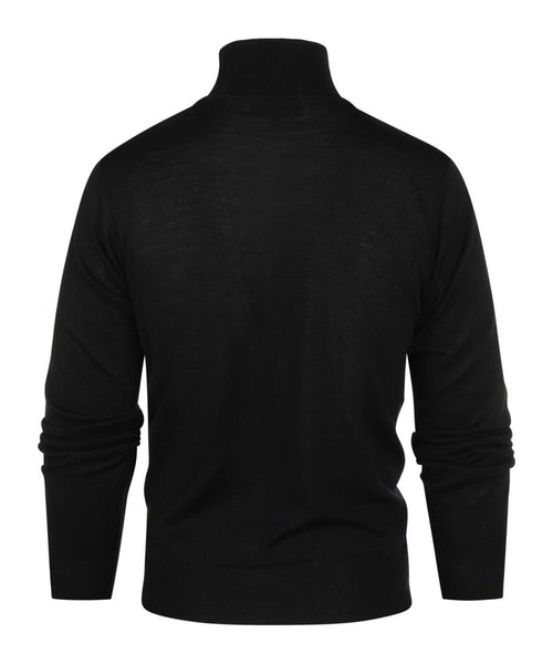 Rollkragenpullover aus Merinowolle | Schwarz